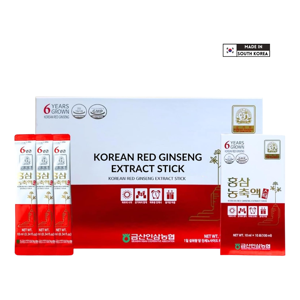 Pure Red Ginseng Extract Sticks - 6-Year Ginseng, 10ml x 30 Sticks
