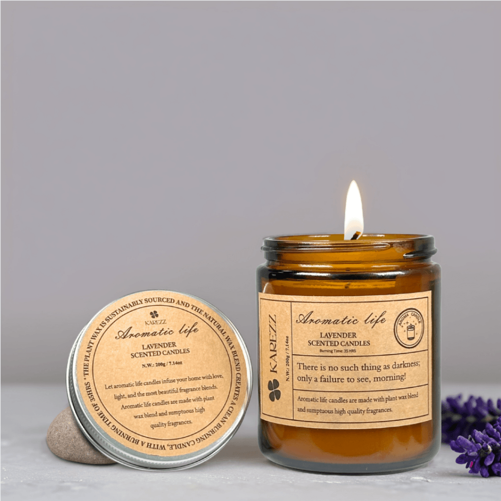 Plant-Based Lavender Scented Candle - Cotton Wick, Hand Poured