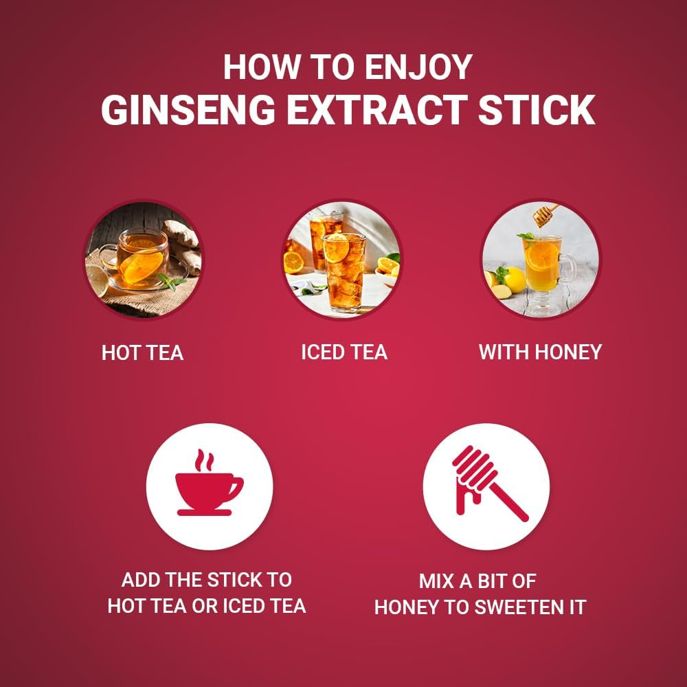 Pure Red Ginseng Extract Sticks - 6-Year Ginseng, 10ml x 30 Sticks