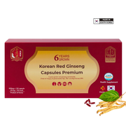 Korean Red Ginseng 830mg Capsules - Caffeine Free, Gluten Free, 120 Capsules