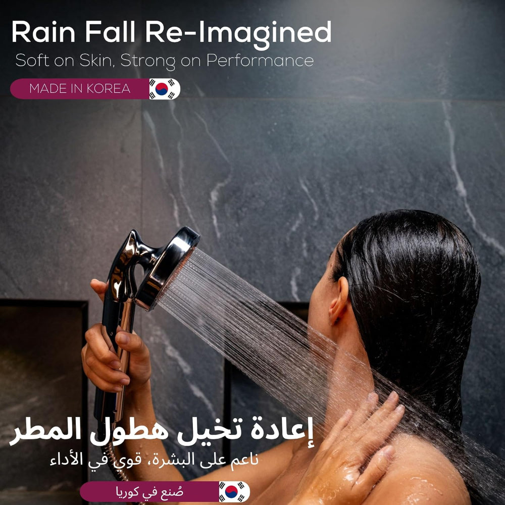 Vitamin C Shower Filter & Shower Head for Hard Water - Chrome Finish