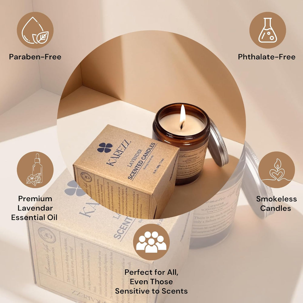 Plant-Based Lavender Scented Candle - Cotton Wick, Hand Poured