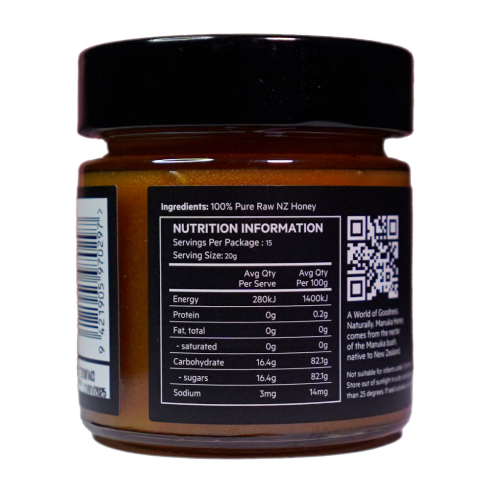 MANUKA WELLBEING Premium Manuka Honey, New Zealand Finest  - UMF 20+, MGO 850+, 300g