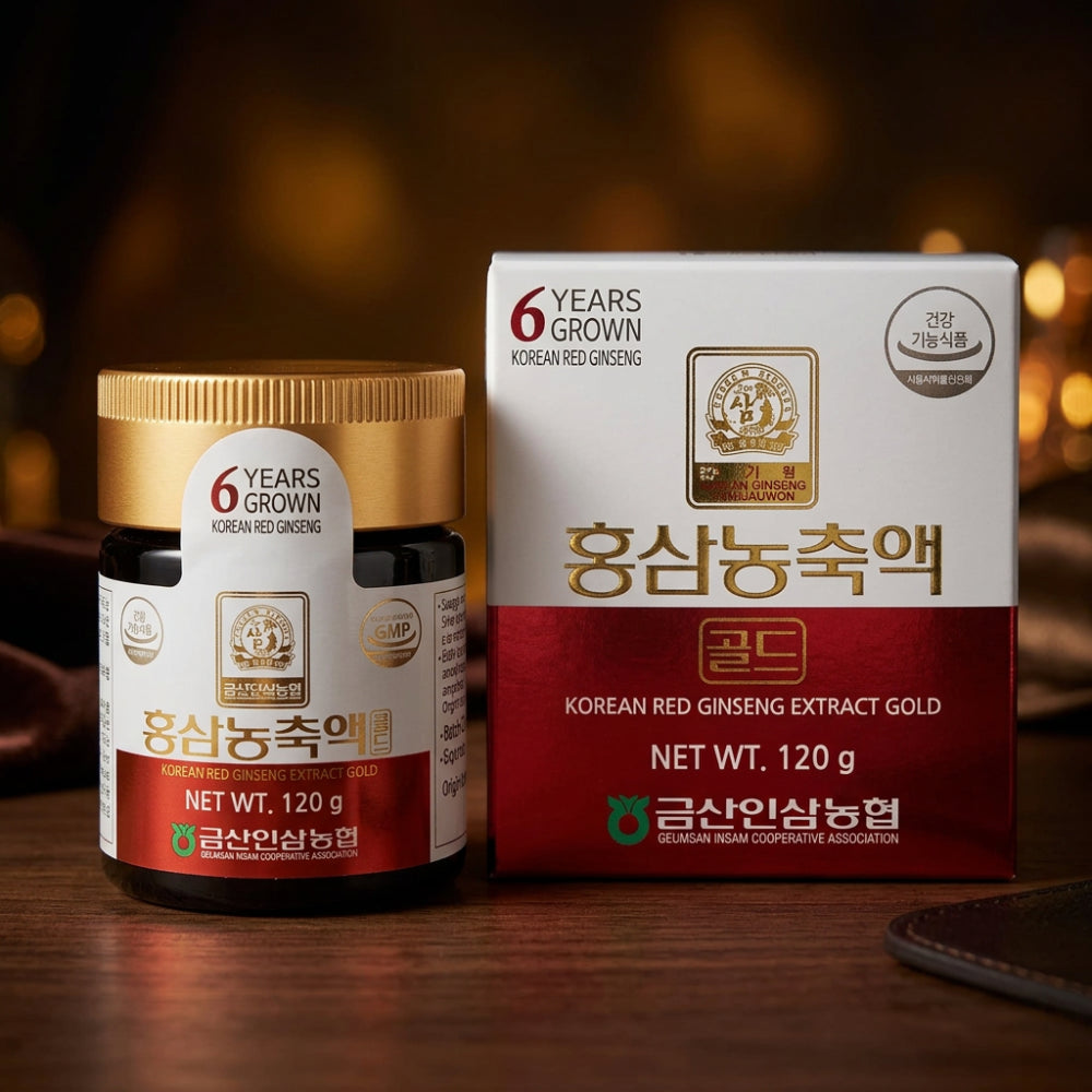 Korean Red Ginseng Extract Gold - 6-Years Red Ginseng, Sugar Free, 120g. Made in Korea