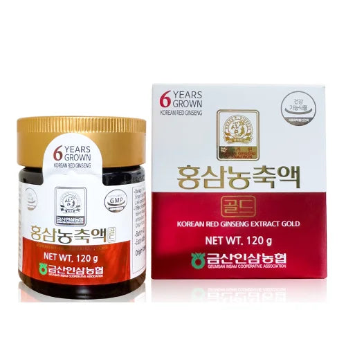 Korean Red Ginseng Extract Gold - 6-Years Red Ginseng, Sugar Free, 120g. Made in Korea